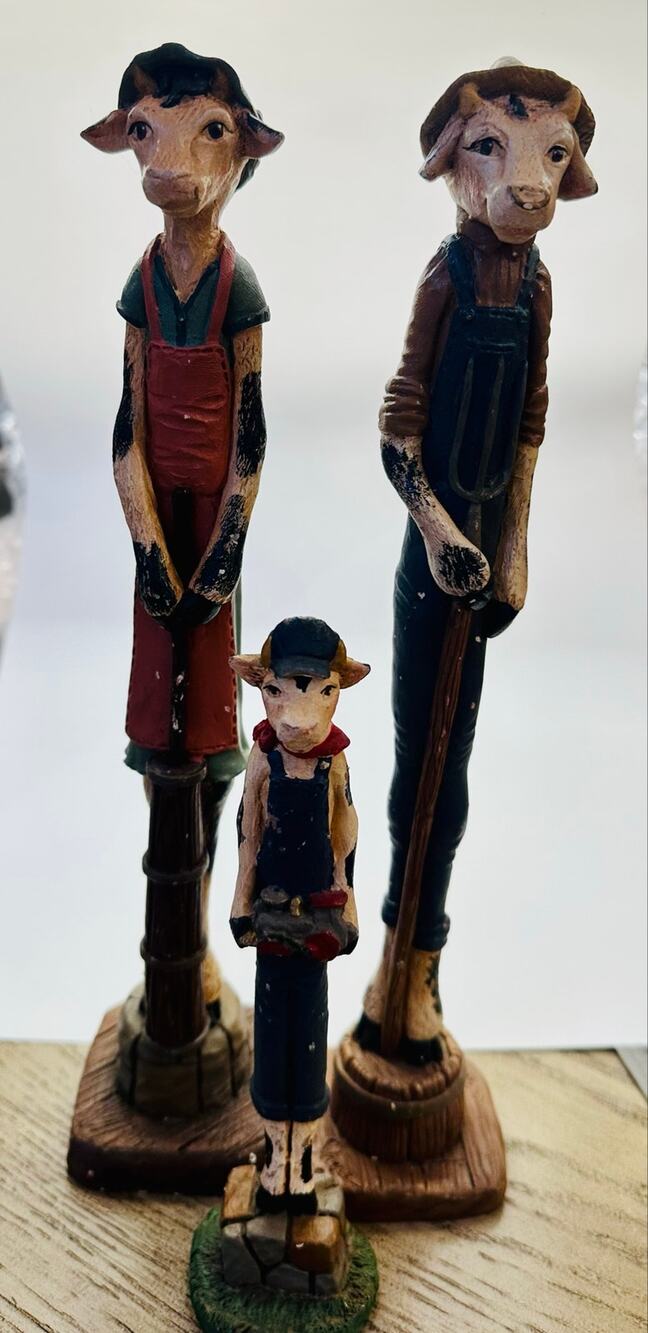 Trio Lot of Jim Shore Skinny Cows. 1992